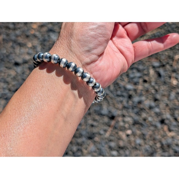 Navajo Style Bracelet Hand-Strung Elastic Native Jewelry Size 7 *** - Picture 3 of 7